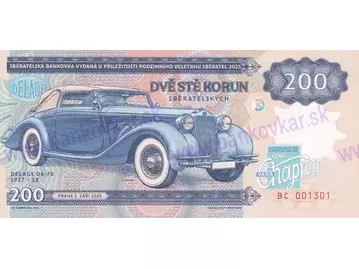 200 korun 2025 Zapadlík B - Delage D6-70 1937-1938