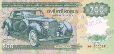 200 korun 2026 Zapadlík LAGONDA V12 1938