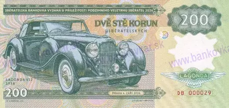 200 korun 2026 Zapadlík LAGONDA V12