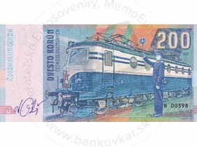 200 Korún lokomotíva E499.0 (2022) podpis M.Gábriš