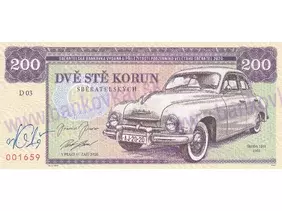 200 Korun Škoda 1201 Zapadlík (2020) podpis M.Gábriš