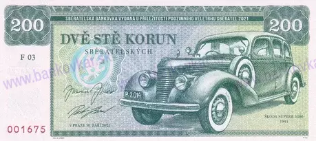 200 Korun Škoda Superb 3000 2021 Zapadlík