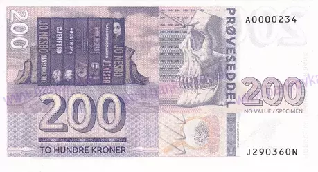 200 Kroner 2015 Jo Nesbo MAKULATUR