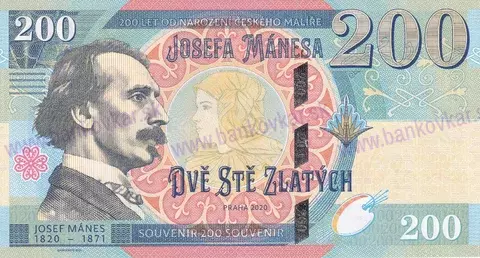 200 Zlatých 2020 Josef Mánes UNC