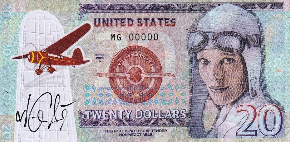 20 Dollars 2020 Amelia Earhart MAGNETKA