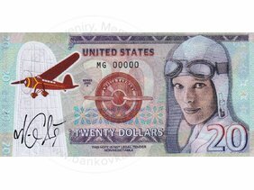 20 Dollars 2020 Amelia Earhart (MAGNETKA) BEZ podpisu