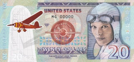 20 Dollars Amelia Earhart2020 Polymer