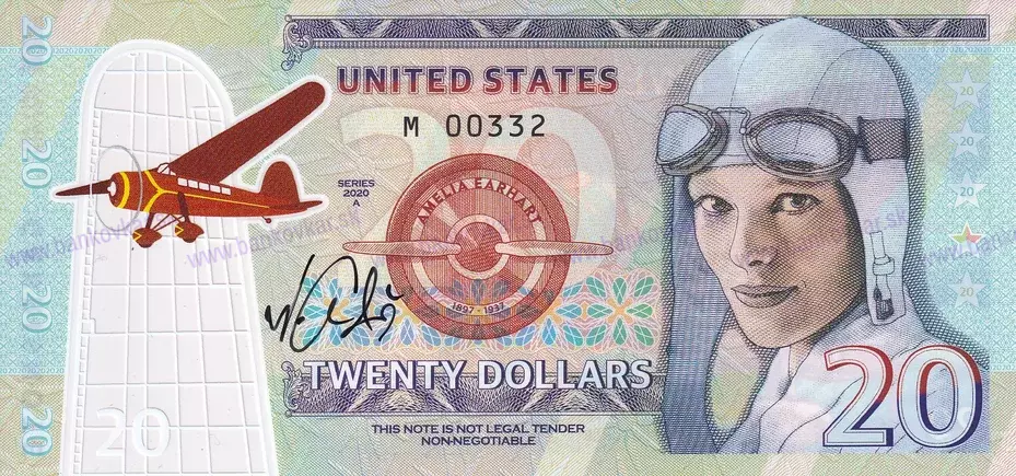 20 Dollars Amelia Earhart2020 Polymer