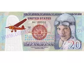 20 Dollars Amelia Earhart (2020 Polymér)