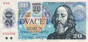 20 Kčs 1988 kolkovaná séria H39 (stav 1-)