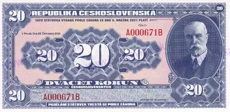 20 Korun Československých 2021 T.G.Masaryk