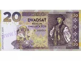 20 Korún umeleckých (žltý variant) 2019 MAGNETKA