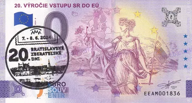 20.Výročie vstupu SR do EÚ EEAM 2024-8 pečiatka BZD20