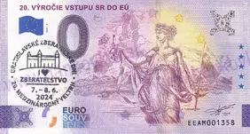 20.výročie vstupu SR do EÚ (EEAM 2024-8) pečiatka BZD hrad
