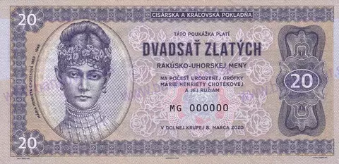 20 Zlatých 2020 M.H.Choteková UNC