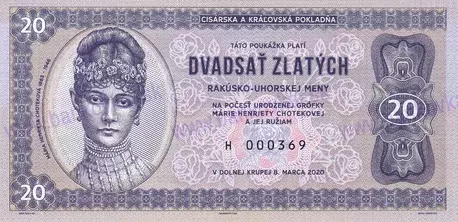 20 Zlatých 2020 M.H.Choteková UNC