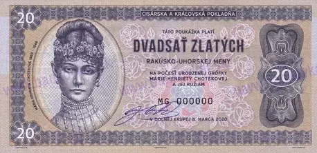 20 Zlatých 2020 M.H.Choteková UNC