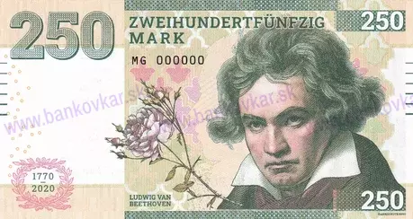 250 Mark Ludwig van Beethoven 2020 zelená