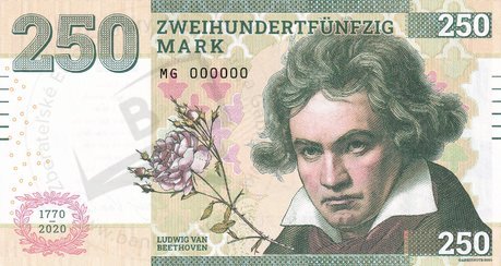 250 Mark Ludwig van Beethoven 2020 zelená