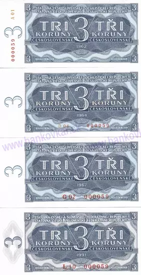 3 Koruny (2023) Číslovaná sada 4ks