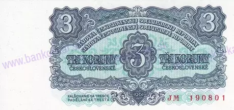 3 Koruny Československé JM 1961UNC