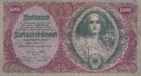 5000 Kronen 1922 neperforovaná (stav 1/2)