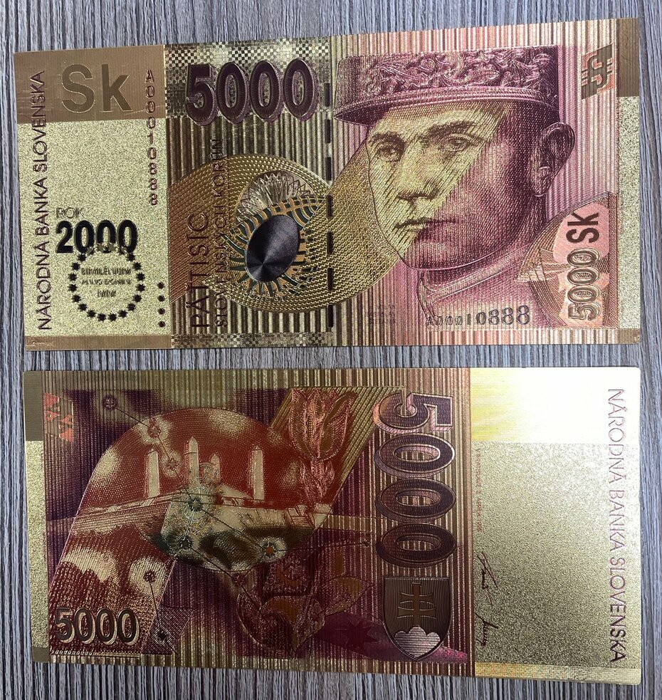 5000 Slovenských korún BIMILÉNIUMzlatá replika