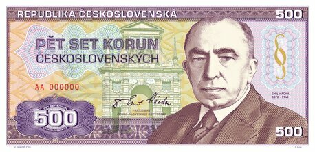 500 korun Emil Hácha2020