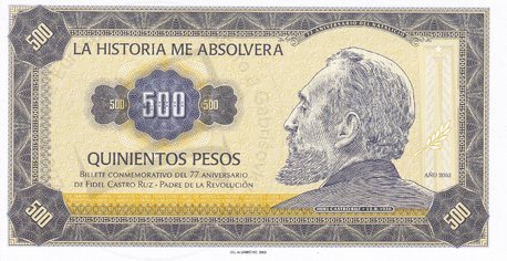 500 Pesos 2003 Fidel Castro Ruz UNC