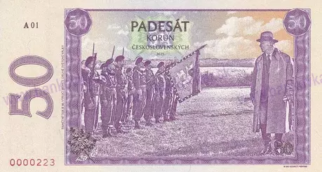 50 Korun Československých 2025 novotlač 80.výr. konca 2.sv.vojny