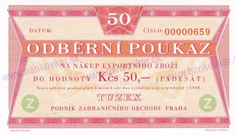 50 korun TUZEX 2022 bony