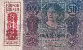50 Kronen 1914 s pretlačou (stav 3/4)
