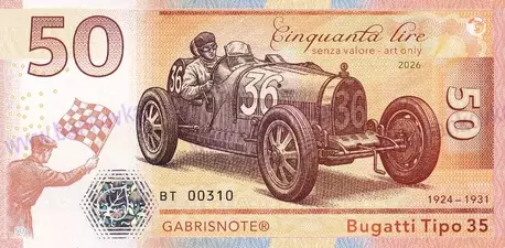 50 Lire Bugatti Tipo 35 2026