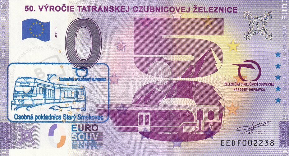 50.výročie Tatranskej Ozubnicovej Železnice EEDF 2021-1 pečiatka Starý Smokovec1