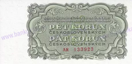 5 Korún Československých AR 1961 UNC
