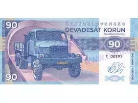 90 Korun Praga V3S (2021) podpis M.Gábriš