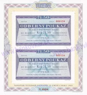 Arch 71,50 Kčs Tuzex bony (2023) sada