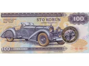 Blister 100 korun Mercedes Benz SS Roadster so žetónom