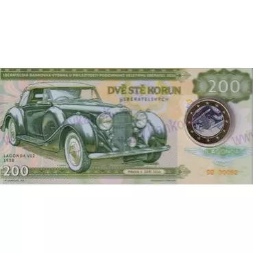 Blister 200 korun LAGONDA V12 1938 so žetónom