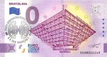 Bratislava - budova Slovenského rozhlasu (EEAB 2023-9) pečiatka 100 r. rozhlas.vysielania v SR