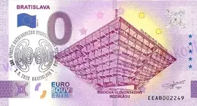 Bratislava - budova Slovenského rozhlasu (EEAB 2023-9) pečiatka 100 r. rozhlas.vysielania v SR