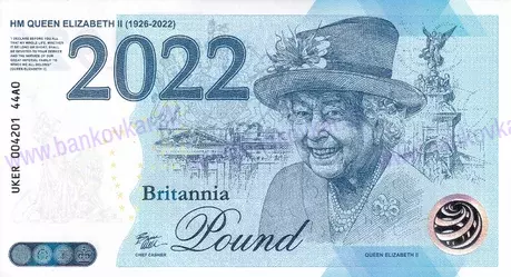 Britania 1926-2022 Pound A0 UKER 44A0 Queen Elizabeth II. Britania 1926-2022 Pound A0 UKER 44A0 Queen Elizabeth II.