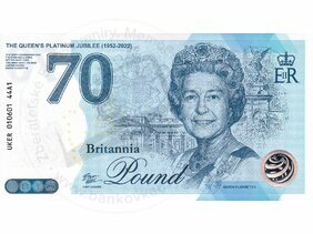 Britania 70 Pound A1 (UKER 44A1) Queen Elizabeth II.