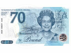 Britania 70 Pound A2 (UKER 44A2) Queen Elizabeth II.