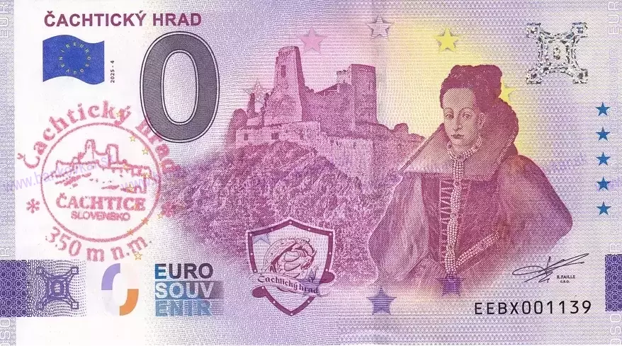 Čachtický hrad EEBX 2025-4 pečiatka červená