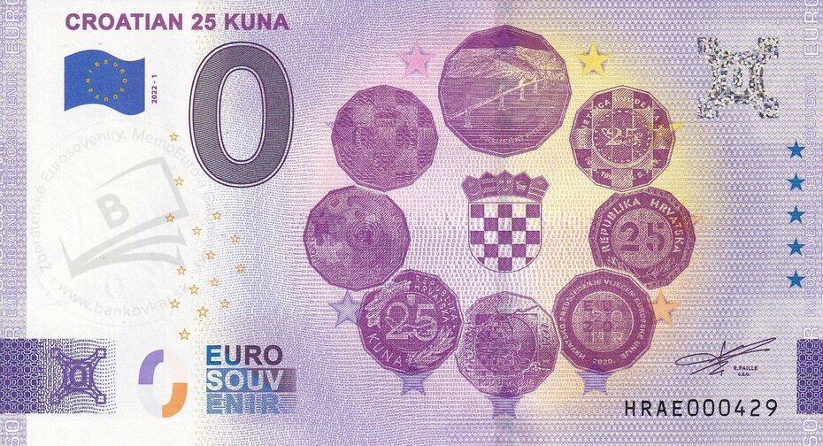Croatian 25 Kuna HRAE 2022-1