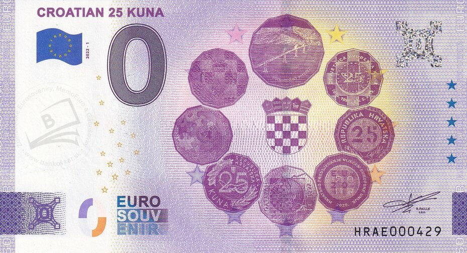 Croatian 25 Kuna HRAE 2022-1