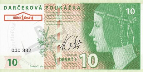 Darčeková poukážka 10€ 2009/podpis/