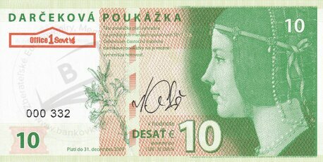 Darčeková poukážka 10€ 2009/podpis/