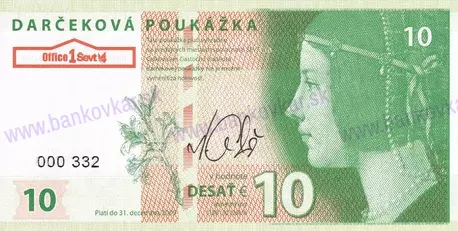 Darčeková poukážka 10€ 2009/podpis/